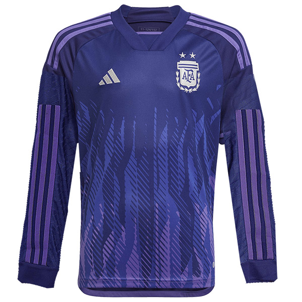 Argentina away long sleeve jersey soccer uniform men's second sportswear football kit top shirt 2023